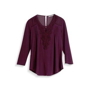 Daniel Rainn Dalina Crochet Detail Knit Top